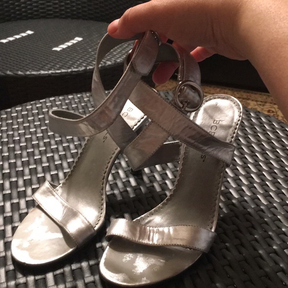 BCBGirls Silver Sandals Size 6